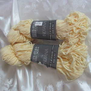 2 Filatura Di Crosa Indiana // 100% Cotton Yarn Skein - 50g 100 yards - Pale Yellow Color 3 Lot 535 Made in Italy - Price is for 2 Skeins