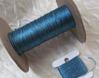 Twisted Silk Thread // Turquoise Blue Antique Vintage Embroidery Silk Thread // 25 yards - More Available