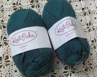 5 gomitoli Knit Picks // CotLin Harbor Cotton Linen Blend Yarn Skein - 1,75 oz 50 g 123 iarde 112 m - Verde - Il prezzo è per 5 gomitoli