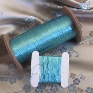 100 % Seidengarn // Türkisgrün // Antiker Stickgarn aus echter Seide // je 20 40 60 Yards – 60+ weitere Farben verfügbar