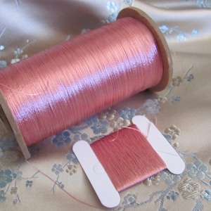 100% Silk Thread // Antique Embroidery Floss Thread Real Silk // Pink 20 40 60 yards // 60+ More Colors Available *free letter rate ship*