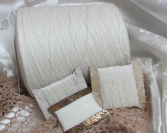 Linen Thread // Vintage Embroidery Thread 100% Natural Linen White Undyed // 20 yards - More Available