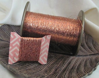 Copper Metallic Embroidery Sewing Needlework Mylar Lurex Thread  // 20 or 40 yards - Many others and more colors available in my shop!
