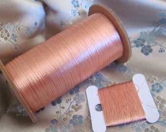 100% Silk Thread // Antique Embroidery Sewing Threads Real Silk // Peachy Pink 20 yards each // 60+ More Colors Available in my shop