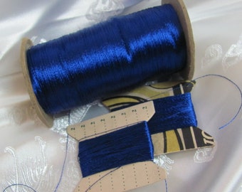 100% Silk Thread // Vintage Embroidery Floss Thread Real Silk /// Royal Blue 20 40 60 yards // 80+ More Colors Available in my shop
