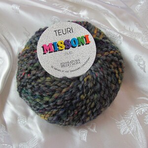 2 Skeins - Filatura Di Crosa Missoni Teuri // 78% Wool Blend Yarn Skein - 50g 76 yards - Dark Blue Green 205/204 Made in Italy