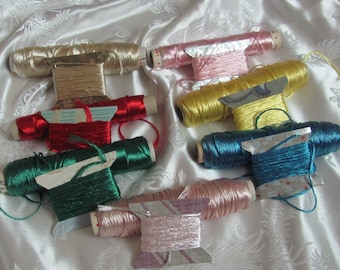 Twisted Silky Thread // Lombard Barcelona Vintage Embroidery Thread Silk Like Rayon // 10 yards each - Your choice color - More Available