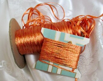 3mm Braided Woven Flat Cord Ribbon Yarn Tape Lacing High Lustre Silk Like // Orange // 5-10-25 yards More Colors Available in my shop