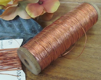 Amazing Rare Antique French Early Century Copper Flat Metal Thread - Choose your length