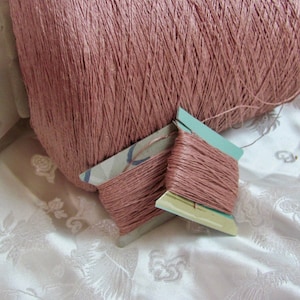Swiss Linen Thread // Vintage Embroidery Thread 100% Natural Linen Pink Dyed // 20-50-100 yards - More Available