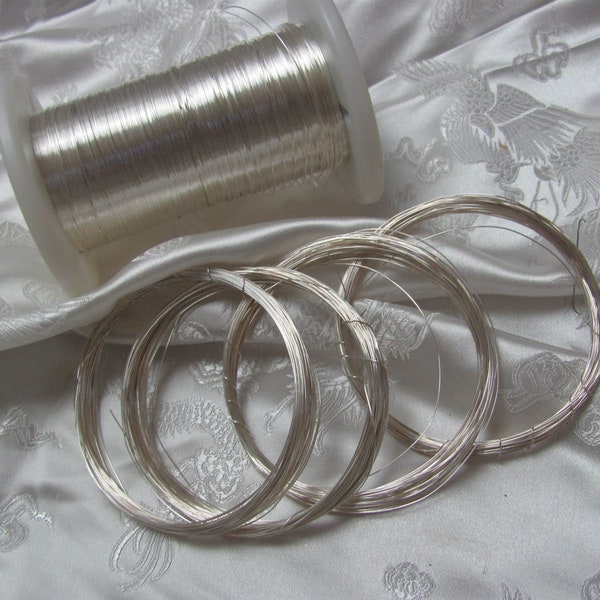 26 Gauge Silver Plated Metal Wire Dead Soft Round  - 10 yards - 26ga awg - nice and shiny - jewelry making wrapping