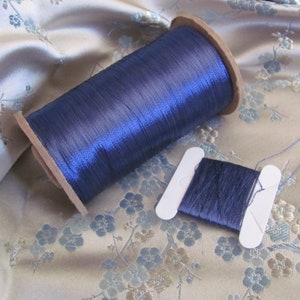 100% Silk Thread // Antique Embroidery Sewing Threads Real Silk // Dark Blue 20 40 60 yards each - 60+ More Colors Available in my shop