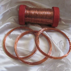 24 Gauge Pure Copper Metal Wire Dead Soft Round  - 5 yards 10 yards 25 yards - 24ga awg shiny bright jewelry making wrapping
