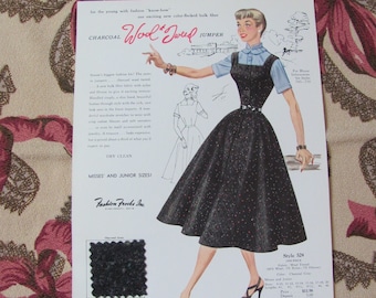 Vintage Fashion Frocks Salesman Sample Catalog Advertisement Women's Dresses Print Original - Circa 1950s - 1960's - More to choose from!