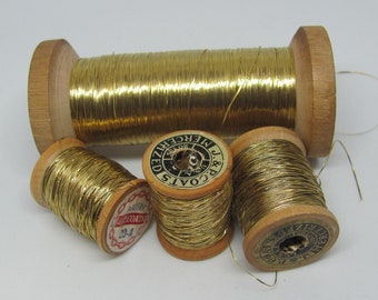 Fine Gold Real Metal Thread - Antique French Early Century - 10 or 25 yards per - Many other types in my shop and more available!!