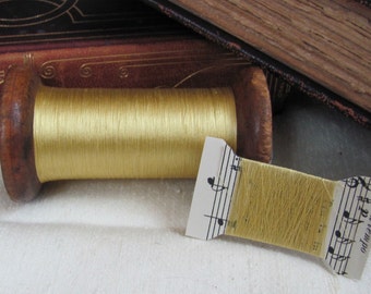 100% Silk Thread // Antique Embroidery Floss Super Fine Thread Real Silk // Yellow 20 40 60 yards // Over 70 Colors Available in my shop