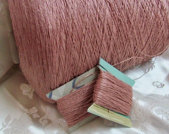 Swiss Linen Thread // Vintage Embroidery Thread 100% Natural Linen Pink Dyed // 20-50-100 yards - More Available
