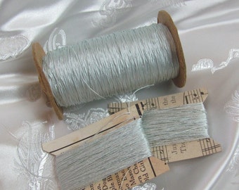 100% Silk Thread // Vintage Embroidery Floss Thread Real Silk /// Silvery Pale Blue 20 40 60 yards // 80+ More Colors Available in my shop