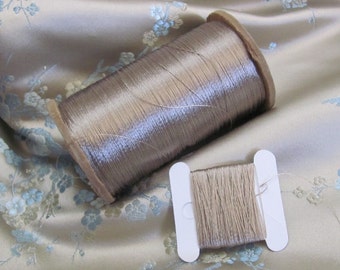 100% Silk Thread // Antique Embroidery Floss Thread Real Silk // Taupe 20 yards each // 60+ More Colors Available in my shop