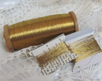 Fine Gold Real Metal Thread - Antique French Early Century - 10 or 25 yards per - more available!!