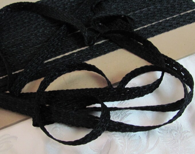 Textured Ribbon String Black Textured Ribbon Woven Braided Middy Twill Cord Strap Trim Ribbon ...