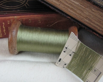 100% Silk Thread // Antique French Embroidery Floss Super Fine Thread Real Silk // Green 20 40 60 yards each // Over 70 Colors in my shop