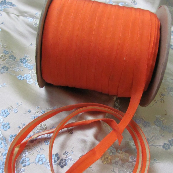 Trim Lawrence Schiff Silk Mills bordure enduite orange ruban de reliure - 1/2 po. 10 mm de large - 10 yards chacun - beaucoup de yards disponible vintage