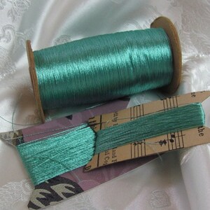 100% Seidenfaden // Vintage Stickgarn Echtseide /// Aqua Grün 20 40 60 yards pro Stück // über 60 weitere Farben in meinem Shop erhältlich