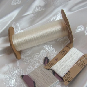 100% Silk Thread // Vintage Embroidery Floss Thread Real Silk /// White 20 40 60 yards // 80+ More Colors Available in my shop