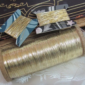 Amazing Flat Gold Real Metal Thread - Antique 19th Century French France - 10 or 25 yards per - more available!!