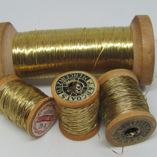 Fine Gold Real Metal Thread - Antique French Early Century - 10 or 25 yards per - Many other types in my shop and more available!!