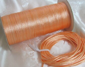 Vintage oranje satijnen rat staart koord naaien trim 2mm extra fancy - 10 of meer yards - meer beschikbaar en nog veel meer kleuren!!