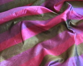 Silk Fabric Purple Gold Pink Stripe Silk Dupioni Taffeta Fabric Yardage - 54 quot Wide - By The Yard