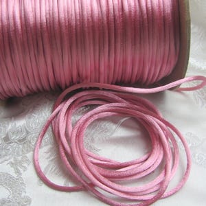 Vintage PINK Satin Rat Tail Cord Sewing Trim 3mm 3/8" Inch - 10 or more Yards - More available and many more colors!!