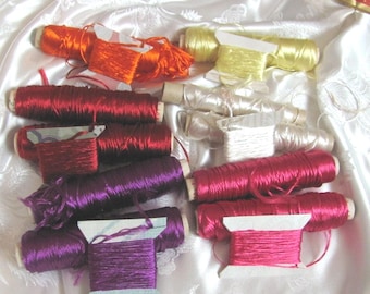 Twisted Silky Thread // Lombard Barcelona Vintage Embroidery Thread Silk Like Rayon // 10 yards each - Your choice color - More Available