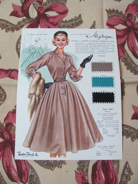 Vintage Fashion Frocks Salesman Sample Catalog Advertisement Women's  Dresses Print Original Circa 1950s 1960's More to Choose From -  Sweden