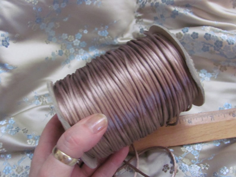 More available and many more colors!! 10 Yards Vintage Brown Mocha Satin Rat Tail Cord Sewing Trim 3mm 18 Inch Extra Fancy