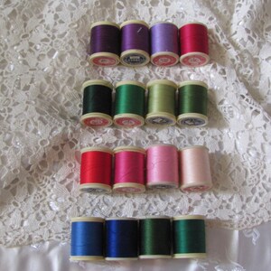 DMC Brillante D&#39;Alsace Lot of 4 Spools Thread - 500M 547 Yards Cotton // Assorted Colors  Blue Green Purple Red  - Your Choice of Lots