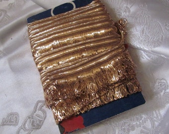 Gold Lame Metallic Ribbon Fransen Webband 24mm breit 7/20,3 cm Zoll gesamt - andere in meinem Shop zur Auswahl