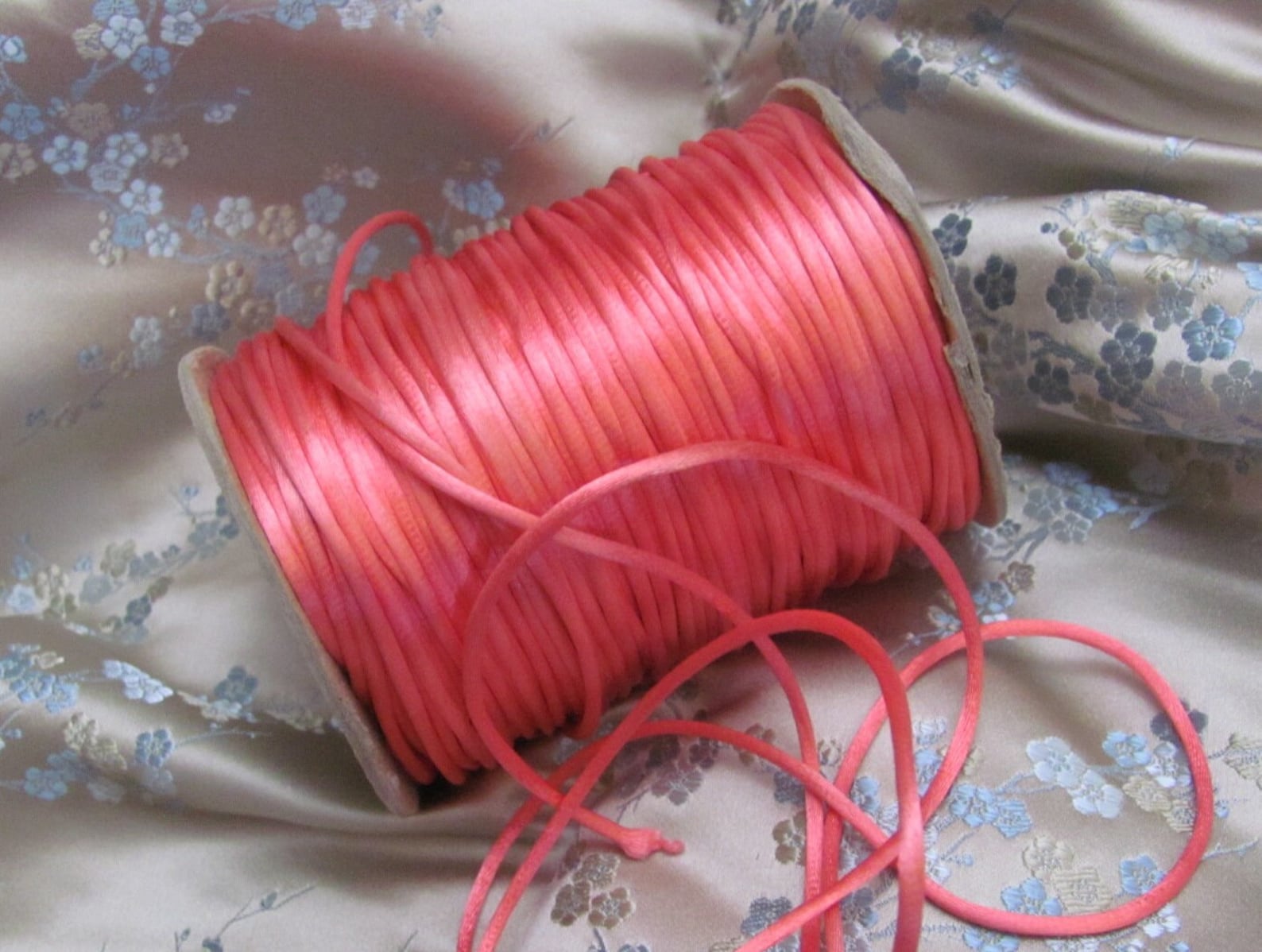 Simplicity Rattail Trim Vintage Pink Coral Satin Rat Tail Cord Sewing Trim 3mm 1/8