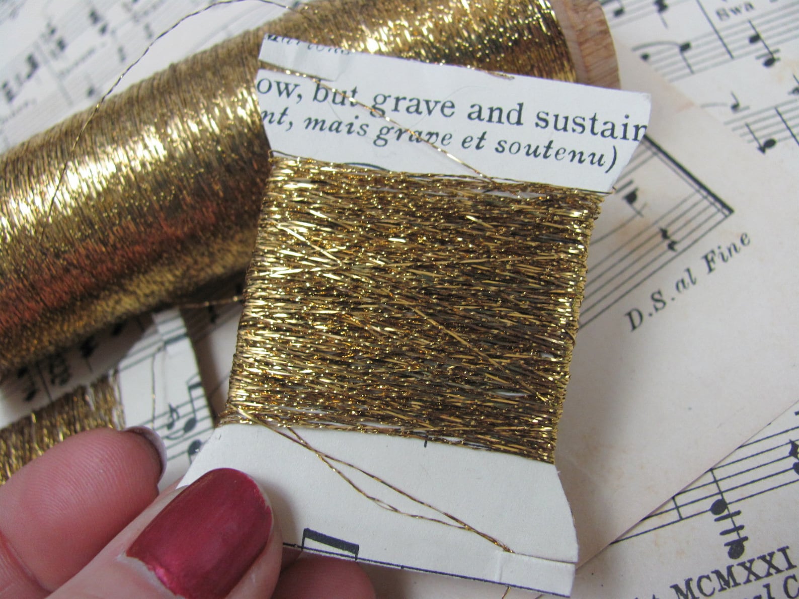 2 Ply Wavy Kinked Gold Real Metal Thread Antique French Etsy