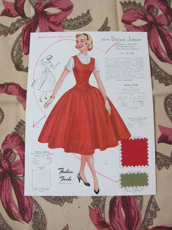 Buy Vintage Fashion Frocks Salesman Sample Catalog Advertisement Women s Dresses Print Original Circa 1950s 1960 s More to Choose From Online in India Etsy
