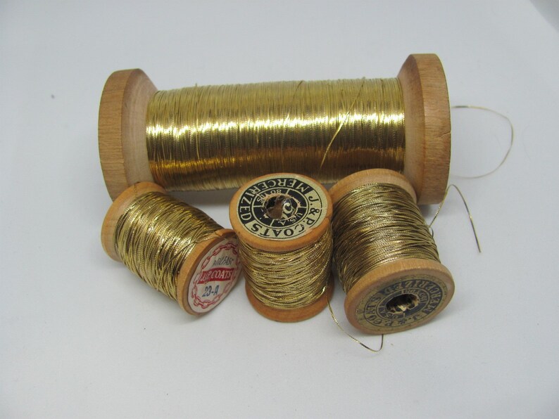 Fine Gold Real Metal Thread - Antique French Early Century - 10 or 25 yards per - Many other types in my shop and more available!! 