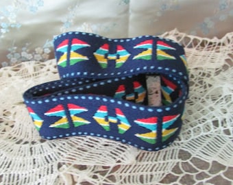 Blue Patterned ELASTIC Trim Waistband - 1.5" Inch 40mm Wide - 34 Inches - More Available!