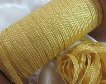 Cinta amarilla trenzada de sarga Middy, cinta de adorno para correa // 5 mm de ancho - Largo a elegir - Original Vintage