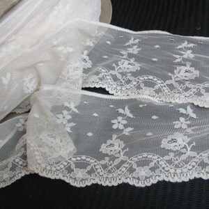 Vintage Net Lace Sewing Trim 90mm or 3.5&quot; wide Bridal Wedding - 3 - 5 - 10 Yards - choose your length