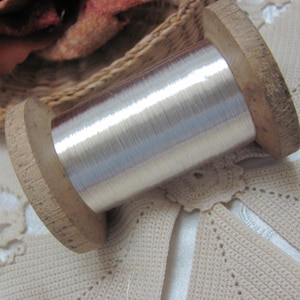 Super Fine Wire Silver Antique French 19th Century - Real Metal Thread Wire // 20 or more yards // Fishing Fly Tying
