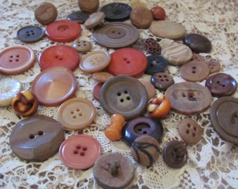 Buttons Lot of 46 Assorted Antique Vintage Bakelite Vegetable Plastic Buttons