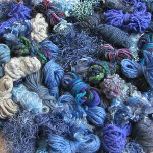 25-50 Yarn Bundles *No duplicates* // Assorted Blues Colors Sampler Fancy Premium Hand Spun Wool Acrylic / YOUR CHOICE QUANTITY