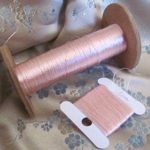 Silk Thread // Embroidery Sewing Threads Real Silk /// Pale Light Pink 20 yards each // 60+ More Colors Available in my shop